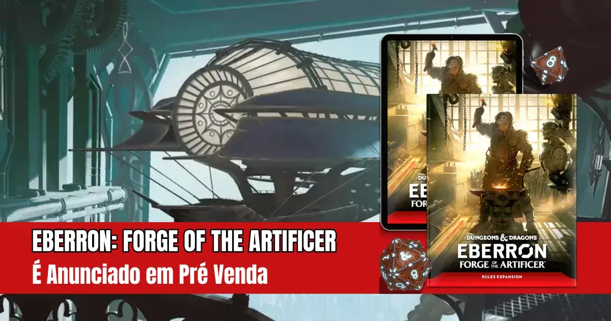 Capa do livro Forge of the Artificer com estilo steampunk e detalhes arcanos