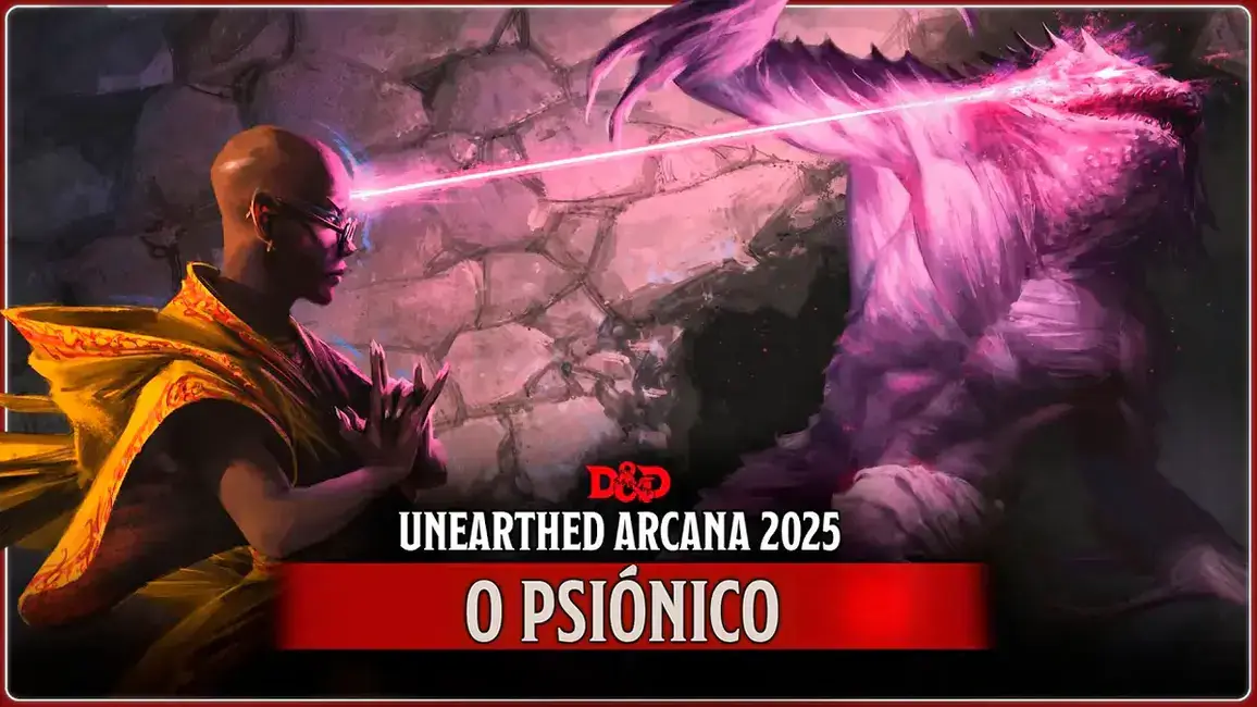 Arte de um psiônico enfrentando criatura psíquica – análise e tradução da Unearthed Arcana 2025.