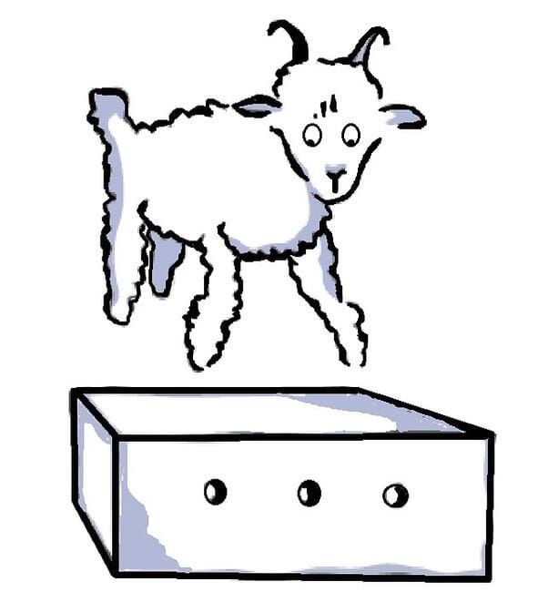 Desenho simples da ovelha do Pequeno Príncipe, representando imaginação e ludicidade.