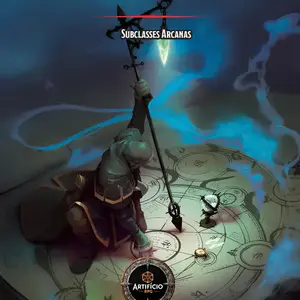 Capa ilustrada da versão brasileira da Unearthed Arcana: Subclasses Arcanas 2025, com arte evocativa e selo do Artifício RPG.